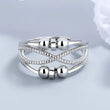 Rotatable Ring With Open Design Fashion Double-layered Hollow Line Anxiety Relief Rings For Women
