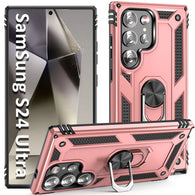 ADDIT Case for Samsung Galaxy S24 Ultra Phone Case Samsung S24 Ultra Case for Woman Military Grade Heavy Duty with Kickstand Ring Support Magnet Car Mount for Samsung S24 Ultra Case Rose Gold