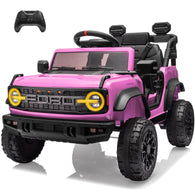 YOFE 12V Ride on Toy for KidsFord Bronco Raptor Kids Electric Vehicle Car with Remote Control12Volt Ride on Truck Toy Car with 4-Wheel SuspensionLED LightBluetooth3 Speeds (12V Pink)