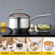 WANGYUANJI Non-Stick Stainless Steel Saucepan With Lid, 2.85QT Small Soup Pot For All Stoves, Oven Save, Dishwasher Safe