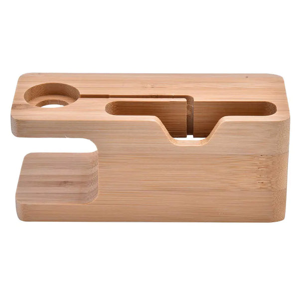 Bamboo Cell phone Charging Station Dock Wood Charging Station Wooden Phone Stand for iWatch &