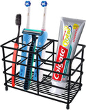 Stainless Steel Toothbrush and Toothpaste Holder for Bathroom, Sturdy and Hygienic, Drain and Rust Prevention,Black