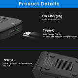 Wireless Charger, 23W 3 in 1 Wireless Charging Station, Fast Charging Dock for Iphone 16/15/14/13/12/11 Pro Max, Airpods 4/3/2/Pro, Iwatch Series 10/9/8/7/6/5/SE/4/3/2, Samsung Charger Stand (Black)