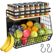 Heavy Duty Magnetic Shelf for Fridge with Wood Lid Fruit Potato & Onion Storage Bins Magnetic Spice Rack for Refrigerator Pantry Organizer Large Container for Refrigerator Kitchen Counter