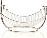 Fruit Bowl with Banana Hanger - Fruit Basket with Detachable Banana Holder - Black Chrome or Bronze Color Options (Chrome)