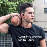 Bluetooth Headphones V5.0, Flame Running Headphones W/16 Hrs Playtime, Bass+ HD Stereo Wireless Sports Earphones W/Ipx7 Waterproof Earbuds in Ear for Workout, Gym W/Cvc6.0 Noise Cancelling Mic Red