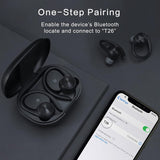 Bluetooth T26 True Wireless Earphones Auto Pairing Bluetooth 5.1 Headphones,Wireless Ear-Hook Running Sports Headphones,Compatible with Ios&Android Devices-Black