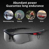 Sports Sunglasses, Wireless Bluetooth Headset with Sports Polarized Sunglasses, Smart Glasses Headphone Built-In Mic for Outdoor Cycling Running Driving Fishing (Black)