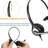 Corded Telephone Headset Monaural with Noise Canceling Mic + Quick Disconnect Work for Yealink SIP-T19P T20P T21P T22P T26P T28P T32G T41P T38G T42G T46G T48G Avaya 1608 9611G IP Phones(600Qy1)