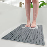 Shower Mat Non Slip Bath Mat for Tub and Shower Floor Mat Machine Washable Bathtub Mat with Suction Cups and Drain Holes Shower Mat for Bathtub 15.5"X27.5" Dark Grey Bathroom Accessories