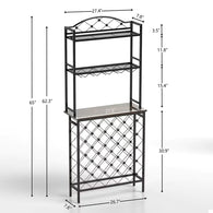 Tall Wine Holder Stand With Wine Glass Holder