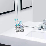 Stainless Steel Toothbrush and Toothpaste Holder for Bathroom, Sturdy and Hygienic, Drain and Rust Prevention,Black