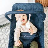 Alpine Deluxe Portable Baby Bouncer, for Infants 0-6 Months, Quilted Indigo