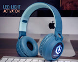 Bluetooth Headphones for Kids, Wireless Bluetooth Headphones, Kid Headphones over Ear with LED, Foldable Headset with Mic,Volume Limited, Wireless/Wired Headphone for Phones,Tablets,Laptop