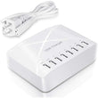 USB 8 Port Desktop Portable Charging Station Suitable for Charging Multiple Devices simultaneously Super Compatible with Mobile Phones Tablets Bluetooth Earphones and Other USB Charging Devices