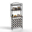 Tall Wine Holder Stand With Wine Glass Holder