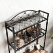 Tall Wine Holder Stand With Wine Glass Holder