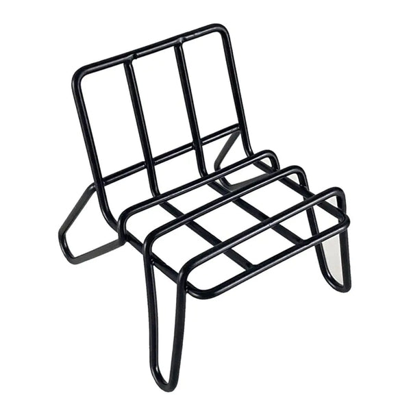 Teensery 1 Piece Mini Chair Shape Cell Phone Stand Desktop Phone Holder Metal Wire Display Stand for All Mobile Phones (Black)