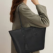 GM LIKKIE Nylon Tote Bags for Women, Top-Handle Shoulder Purse, Foldable Weekend Hobo Handbag (Black)