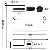 YEAHOME Garden Flag Holder Stand, Premium Yard Flag Holder Weather-Proof Metal Powder-Coated Flagpole with Clip and Stopper for Easter Garden Flag, Spring Garden Flag, Outdoor Garden Decor