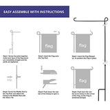 YEAHOME Garden Flag Holder Stand, Premium Yard Flag Holder Weather-Proof Metal Powder-Coated Flagpole with Clip and Stopper for Easter Garden Flag, Spring Garden Flag, Outdoor Garden Decor