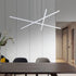 ROYAL PEARL 3 Light LED Pendant Light Modern Chandelier Linear Art Chandelier Adjustable Pendant Hanging Light Fixture for Living Dining Room Kitchen...