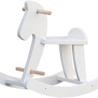 labebe - Wooden Rocking Horse, Baby Wood Ride On Toys for 18 Months Up, White Rocker Toy for Kid, Toddler Ride Animal Indoor/Outdoor, Boy&Girl Rocking Animal, Infant Ride Toy, Christmas/Birthday Gift