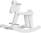 labebe - Wooden Rocking Horse, Baby Wood Ride On Toys for 18 Months Up, White Rocker Toy for Kid, Toddler Ride Animal Indoor/Outdoor, Boy&Girl Rocking Animal, Infant Ride Toy, Christmas/Birthday Gift