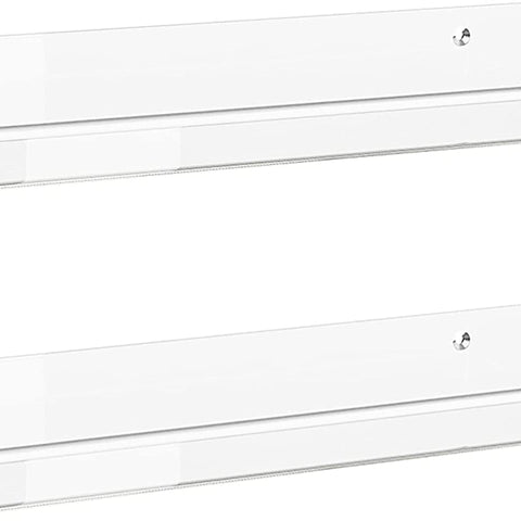 Acrylic Floating Shelves, 1 Pack of two 36 inches Invisible Acrylic Floating Wall Ledge Shelf, Wall Mounted Nursery Kids Bookshelf, Spice Rack, Bathroom Storage Shelves for Cosmetics, Photos, Books, Spice