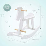 labebe - Wooden Rocking Horse, Baby Wood Ride On Toys for 18 Months Up, White Rocker Toy for Kid, Toddler Ride Animal Indoor/Outdoor, Boy&Girl Rocking Animal, Infant Ride Toy, Christmas/Birthday Gift