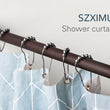SZXIMU Spring Tension Curtain Rod 27-43 Inch, Never Rust and Non-Slip Shower Curtain Rods with Trumpet End, Bronze