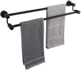 TocTen Double Bath Towel Bar - Thicken SUS304 Stainless Steel Towel Rack for Bathroom, Bathroom Accessories Double Towel Rod Heavy Duty Wall Mounted Towel... Color:Black