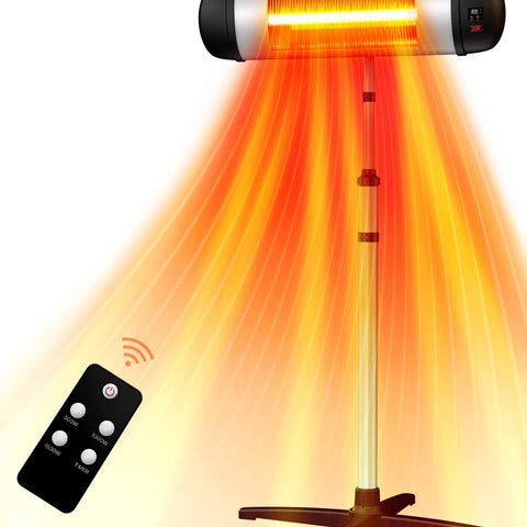 Outdoor Electric Heater, 1500W Waterproof Patio Heater for Outdoor Use, 3S Fast Heating Electric Infrared Heater with Remote, 24h Timer Tip-over & Overheat Protection, Outdoor Heaters for Patio Garage