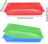 Plastic Art Trays,5 Pieces Stackable Activity Tray Crafts Organizer Tray Serving Tray Jewelry Tray for DIY Projects, Painting, Beads, Organizing Supply,5 Color (9.6 x 7.08 x 0.94 inch)