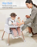 3 in 1 Baby High Chair, Bellababy Adjustable Convertible Baby High Chairs for Babies and Toddlers, Compact/Light Weight/Portable/Easy to Clean (A little dent underneath)