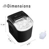 HAILANG Portable Ice Maker Machine for Countertop, 2 Sizes Bullet Shaped Ice, 9 Ice Cubes Ready in 7 Minutes, with Ice Scoop and Basket for Home/Office/Bar