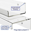 Acrylic Floating Shelves, 1 Pack of two 36 inches Invisible Acrylic Floating Wall Ledge Shelf, Wall Mounted Nursery Kids Bookshelf, Spice Rack, Bathroom Storage Shelves for Cosmetics, Photos, Books, Spice
