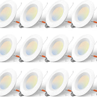 Amico 5/6 inch 5CCT LED Recessed Lighting 12 Pack, Dimmable, IC & Damp Rated, 12.5W=100W, 950LM Can Lights with Baffle Trim, 2700K/3000K/4000K/5000K/6000K Selectable, Retrofit Installation - ETL & FCC
