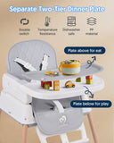 3 in 1 Baby High Chair, Bellababy Adjustable Convertible Baby High Chairs for Babies and Toddlers, Compact/Light Weight/Portable/Easy to Clean (A little dent underneath)