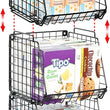 X-cosrack Stackable Pantry Baskets Household Food Storage Organizer with Handles 3 Pack, Foldable Snack Rack Stand with Open Front Stacking Farmhouse Bins for Countertop Cabinets Kitchen