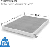 THEOCORATE Box Spring Queen, 5 Inch Low Profile Metal Spring, Heavy Duty Structure with Cover, Mattress Foundation, Noise Free, Non-Slip, Easy Assembly