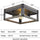Osimir 2-Light Square Flush Mount Ceiling Light, 12 inch Farmhouse Ceiling Light Fixture, Black & Wood Grain Texture Finish, RE9180-2A