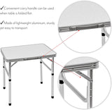 Aluminum Portable Folding Camp Table With Carry Handle - By Trademark Innovations, White