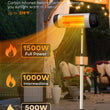 Outdoor Electric Heater, 1500W Waterproof Patio Heater for Outdoor Use, 3S Fast Heating Electric Infrared Heater with Remote, 24h Timer Tip-over & Overheat Protection, Outdoor Heaters for Patio Garage