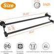 TocTen Double Bath Towel Bar - Thicken SUS304 Stainless Steel Towel Rack for Bathroom, Bathroom Accessories Double Towel Rod Heavy Duty Wall Mounted Towel... Color:Black