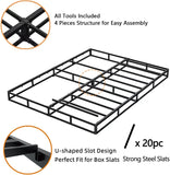 THEOCORATE Box Spring Queen, 5 Inch Low Profile Metal Spring, Heavy Duty Structure with Cover, Mattress Foundation, Noise Free, Non-Slip, Easy Assembly