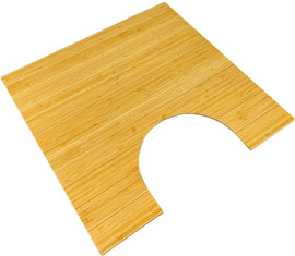 BAMJIUSHANG U-Shaped Bamboo Toilet mat Bath mat , Bathroom matt Bamboo Carpet Natural Material Non-Slip Backing Rugs, Bamboo Bath Mats for Bathroom Toilet, 19.7" x 19.7", Natural Bamboo