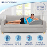 Leg Elevation Pillow with Memory Foam Top - Elevated Leg Rest Pillow for Circulation, Swelling, Knee Pain Relief - Wedge Pillow for Legs, Sleeping, Reading, Relaxing - Removable Washable Cover - 8inch