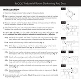 MODE Industrial Room Darkening Collection 1 1/8" Diameter Industrial Curtain Rod Set with Steel Wall Mounted Adjustable Curtain Rod, Blocks Light, Fits 36” to 72” Windows, Warm Gold