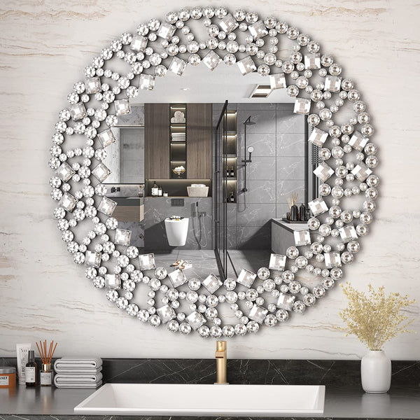 Hasipu Wall Mirrors Decorative,32'' Round Mirror Wall Decor,Wall Mirrors for Living Room